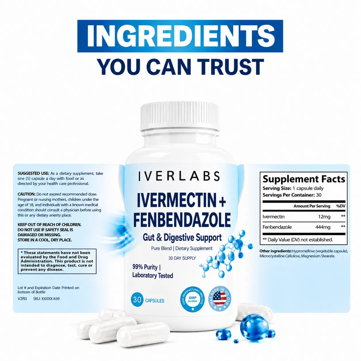 IVERLABS - Gut Detox and Digestive Support 30 Day Supply